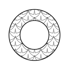 Fototapeta na wymiar Vector vintage art deco decorative ornamental round element for design rosette, invitation card, print