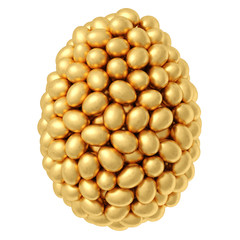 egg shape with golden eggs inside.