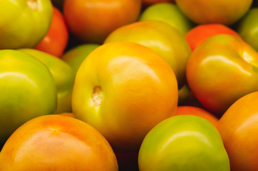 salad tomatoes stacked for retail sale
