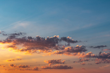 sunset sky with clouds