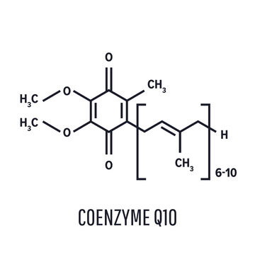Coenzyme Q10 ubiquinone, ubidecarenone, CoQ10 molecule