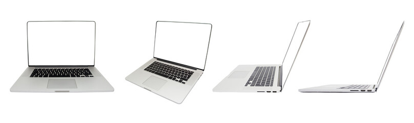 Isolated laptop with empty space on white background