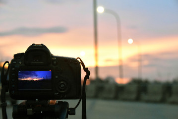 sunset in frame
