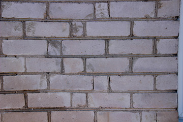 White brick wall. Bricklaying