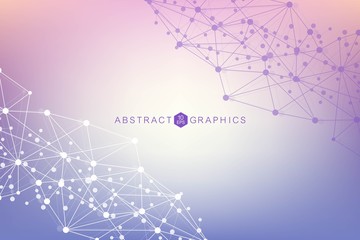 Big Data Visualization Background. Modern futuristic virtual abstract background. Science network pattern, connecting lines and dots. Global network connection vector.