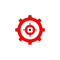 Industrial logo design with gear icon template