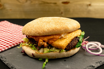 Fresh & Tasty Beff Burger with Bacon - Fast Food