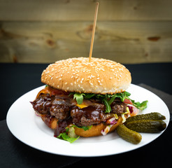 Fresh & Tasty Beff Burger with Bacon - Fast Food