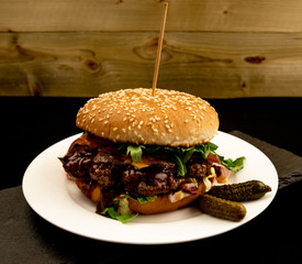 Fresh & Tasty Beff Burger with Bacon - Fast Food