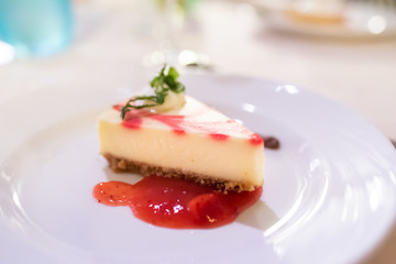 cheesecake and raspberry