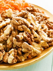 Walnuts and candied fruits