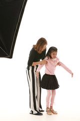 Girl on white background