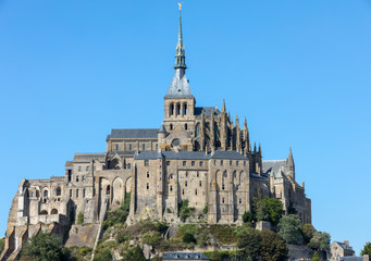 Fototapeta na wymiar Mont-Saint-Michel, island with the famous abbey, Normandy, France