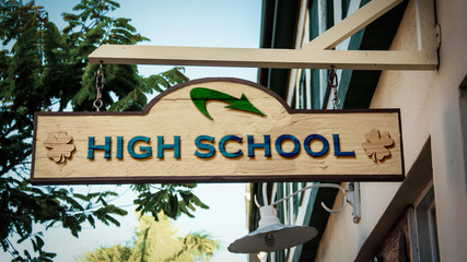 Street Sign to High School