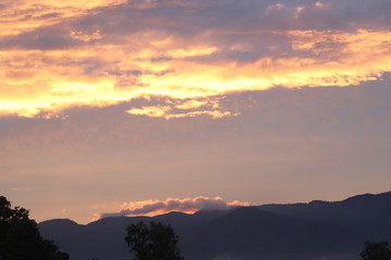 sunset in mountains