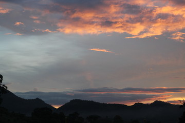 sunset in the mountains