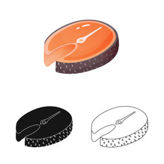 Isolated object of fresh  and restaurant symbol. Set of fresh  and marine   vector icon for stock.