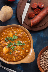 Chickpea stew with chorizo and potatoes