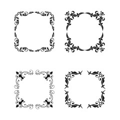 Vintage style square frames collection. Decorative frame set for your design for any holiday