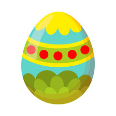 Colorful cartoon painted easter egg