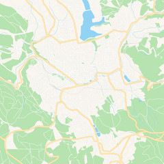 Fototapeta na wymiar Jablonec nad Nisou, Czechia printable map
