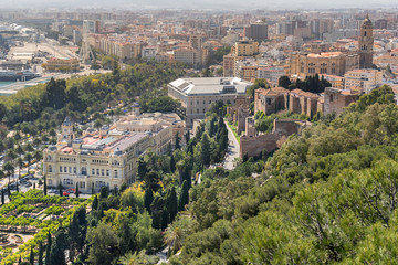 Looking across Jardins Puerta Oscura in Malaga