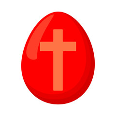 Cartoon red easter egg