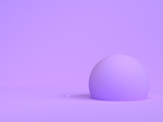 Purple geometric shape scene minimal style 3d rendering.