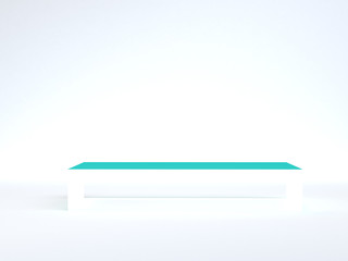 White geometric shape scene minimal style 3d rendering.