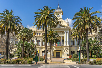 City Hall in Malaga - obrazy, fototapety, plakaty