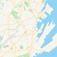 Naklejka premium Aarhus, Denmark printable map
