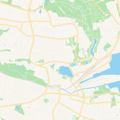 Fototapeta na wymiar Kolding, Denmark printable map
