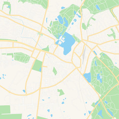 Fototapeta na wymiar Hillerod, Denmark printable map
