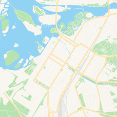 Oulu, Finland printable map