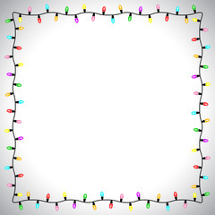 colourful light bulbs border