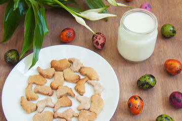 Concept Easter cooking in the kitchen, home leisure