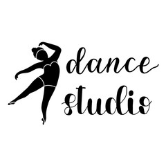 Hand drawn calligraphy lettering. Dance studio logo