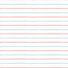 Printed roller blinds Pastel Seamless striped pattern Baby background Hand drawn lines pink blue colors vector