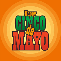 Cinco de Mayo lettering greeting text illustration