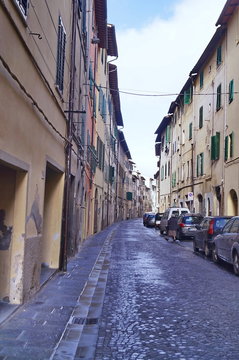Typical Montevarchi road, Tuscany, Italy