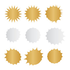 Starburst explosion comic shapes. Speech boom bubble