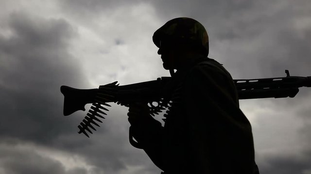 Cold War - Soldiers walk under cloudy heaven