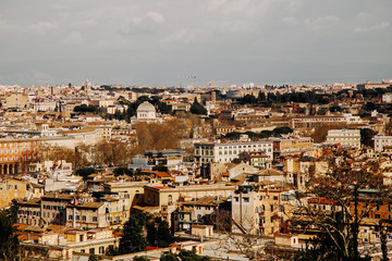 Aerial cityscape of Rome, Italy.