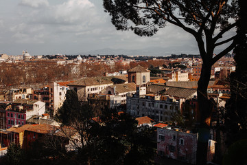 Fototapeta na wymiar Aerial cityscape of Rome, Italy.