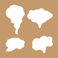 Jet trailing smoke isolated. Steam, cloud and smoke icons