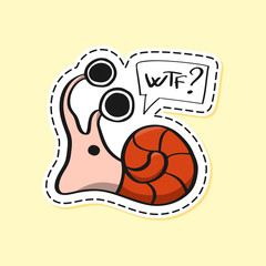 Snail sticker. Funny emoji. Icon, elements.