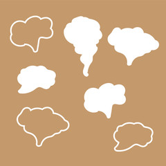 Smoke and steam smell lines.  Hand drawn doodle smoke, clouds and fog