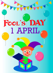 set for the first of April with a jester and box to the fool's day