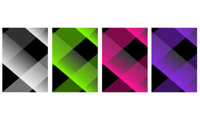 Set of four abstract background with dark gradient color. Vector graphic illustration.