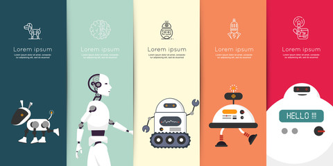 Infographic Robot Of Artificial Intelligence Concept